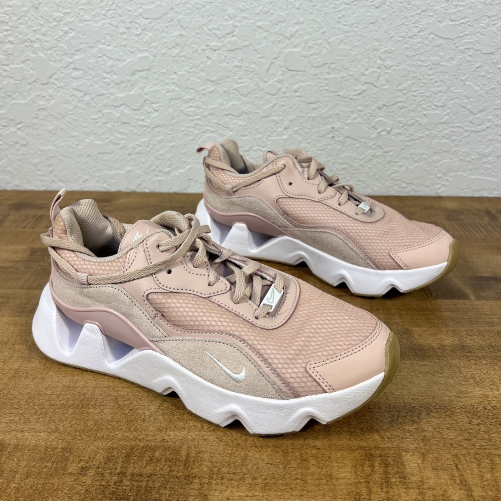 Nike Womens RYZ 365 2 CU4874-600 Pink White Lace-Up Sneaker Shoes Size 9